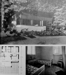 Figure 7.8. Enrico Griffini, Piero Bottoni and Eugenio Faludi, Alpine Villa 3. Exterior photo, plan, interior view of twin bedroom. From Domus, July 1933, 295. Copyright Editoriale Domus S.p.A. Rozzano, Milano, Italy.